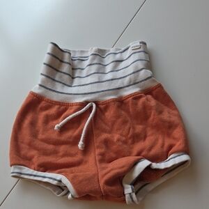 Little Road Co - Striped Monarch Orange and White Bubble Shorts - Toddler 4T